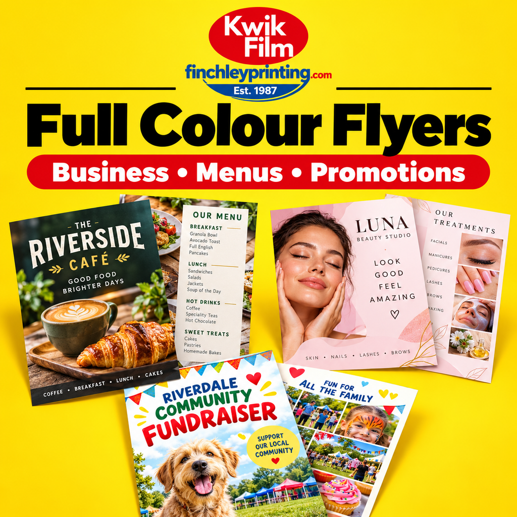 Full Colour Flyers – illustrative product image from Kwik Film Finchley Printing