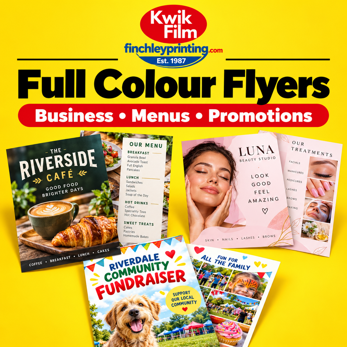 Full Colour Flyers – illustrative product image from Kwik Film Finchley Printing