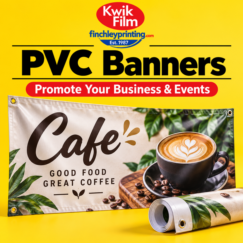 PVC Banners – illustrative product image from Kwik Film Finchley Printing