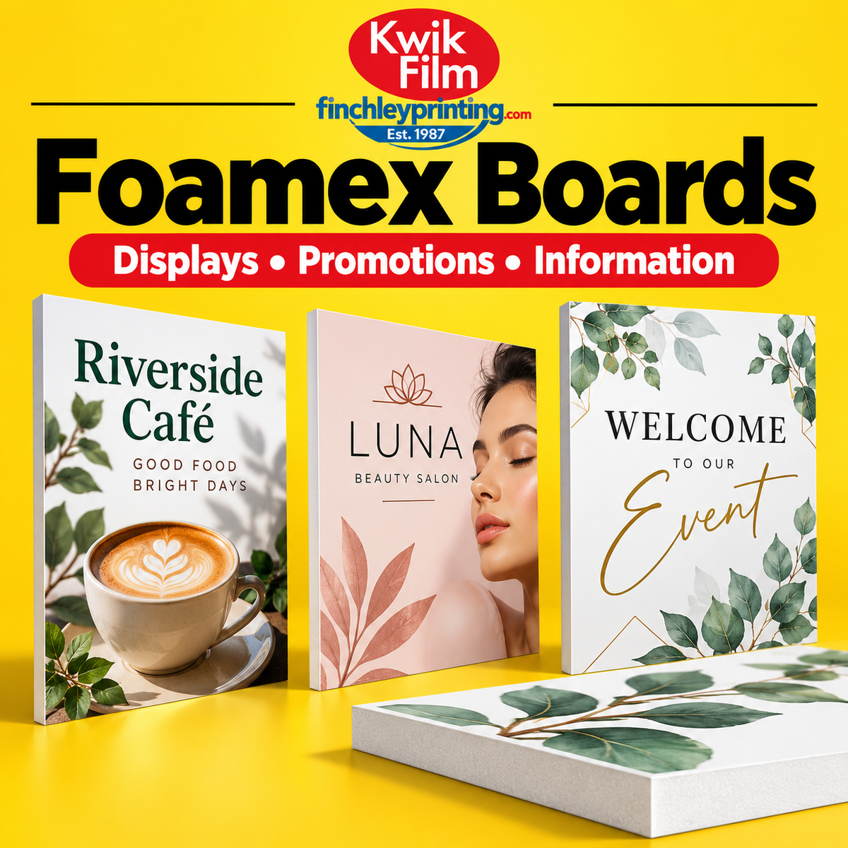 Foamex Boards – illustrative product image from Kwik Film Finchley Printing