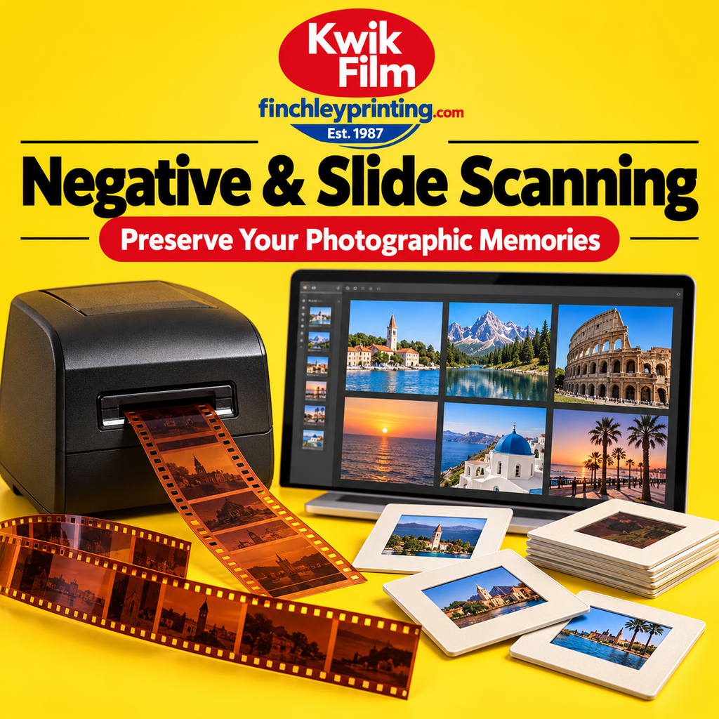 Negative & Slide Scanning – illustrative product image from Kwik Film Finchley Printing
