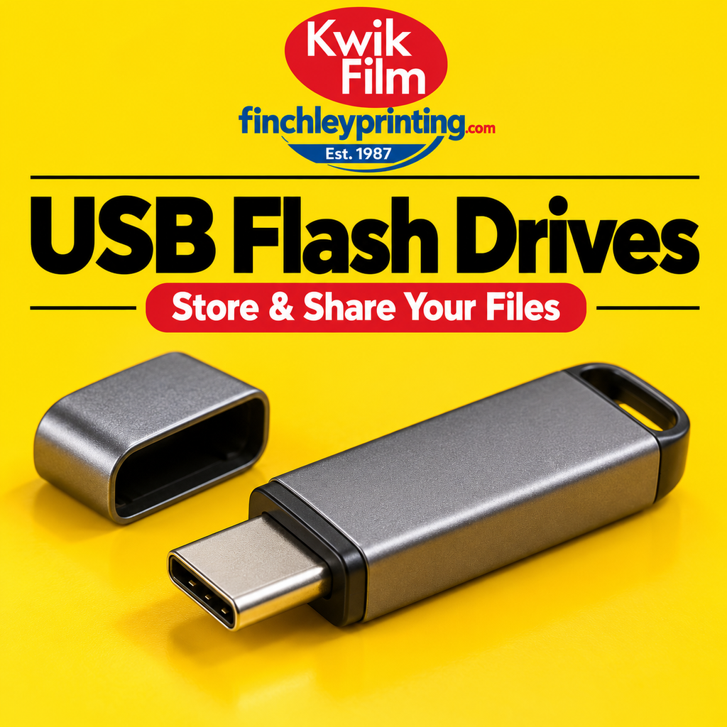 USB Flash Drives – illustrative product image from Kwik Film Finchley Printing