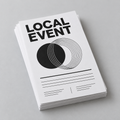 Illustrative black-and-white single-sided flyers; choose paper, size and quantity on the product page.