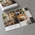Illustrative double-sided photo flyer showing photographic front and reverse artwork.
