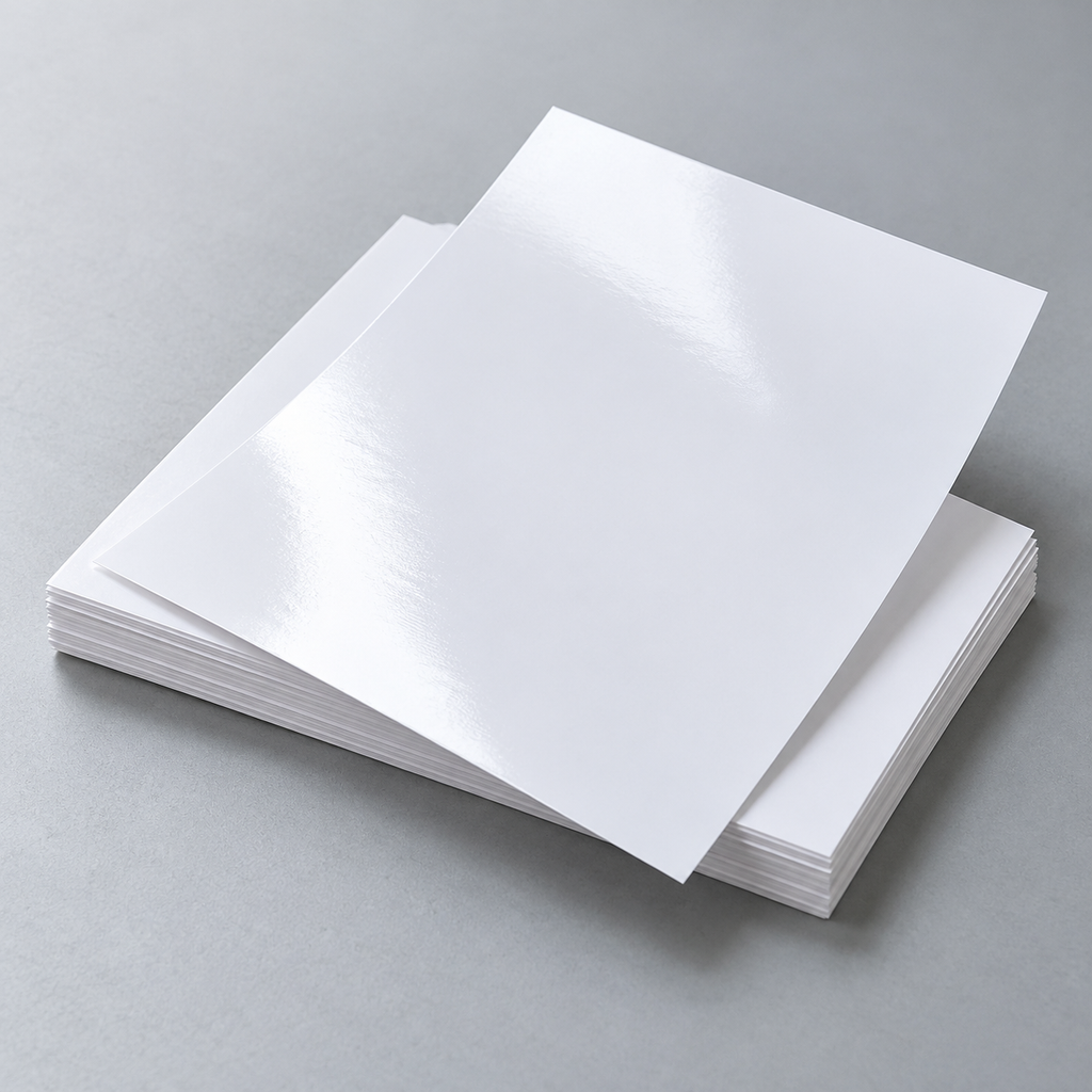 Illustrative blank glossy photo paper; choose size and pack quantity from the listing.