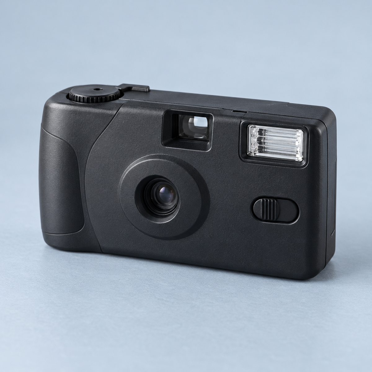 Illustrative single-use 35mm camera with flash; check the supplied model and exposure count.