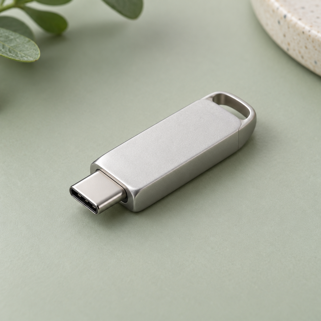 Illustrative USB-C flash drive; confirm capacity and supplied model with the shop.