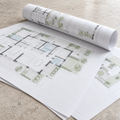 Illustrative architectural drawing in colour; select paper size and quantity on the product page.