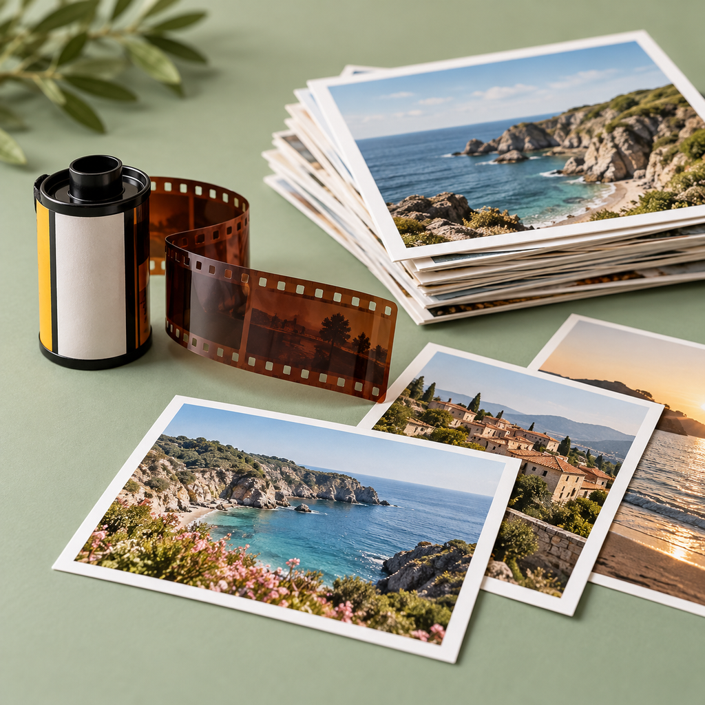 Illustrative film developing and photo prints; choose the print package on the product page.