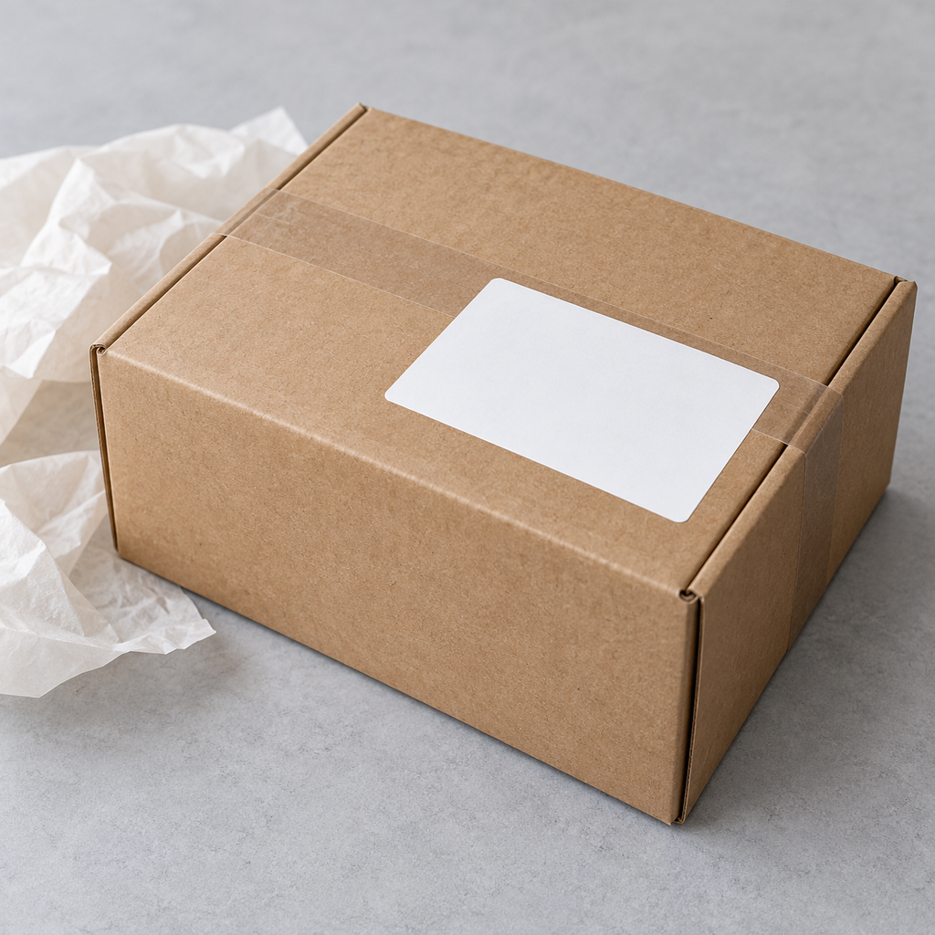 Illustration of postage or packing charges for a cine-transfer order; confirm delivery arrangements with the shop.