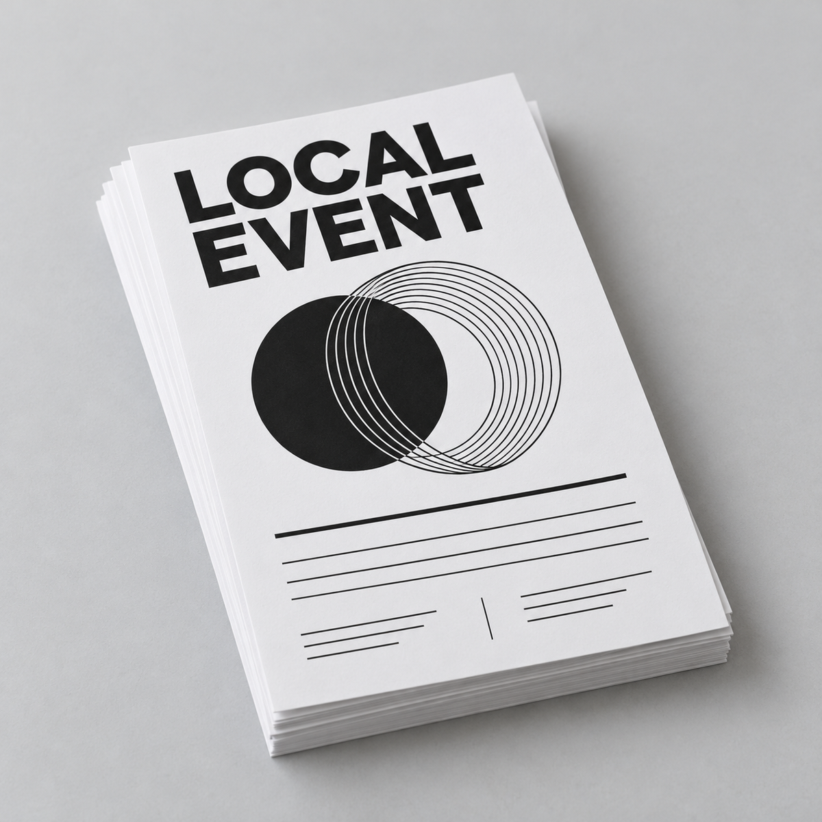 Black and white flyer printing example