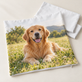 Illustrative personalised cushion mockup with example artwork