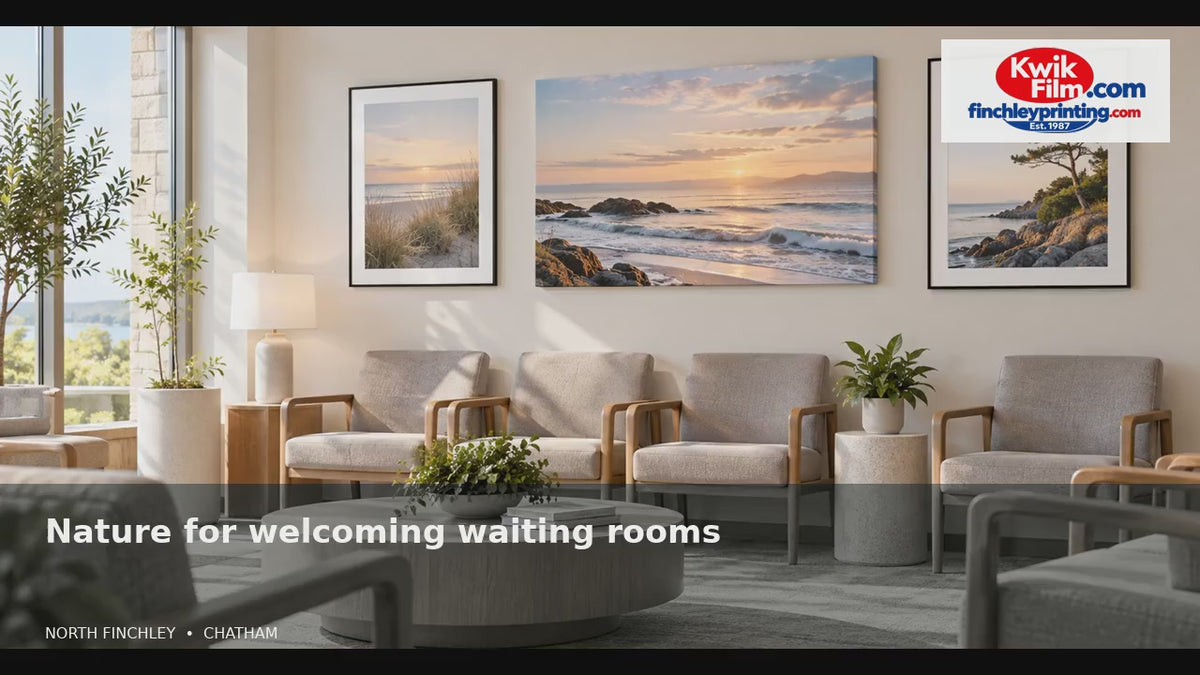 Kwik Film cinematic illustrative wall-art display across homes, offices, schools, hospitals, restaurants and pubs