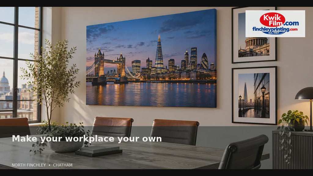 Kwik Film cinematic illustrative wall-art display across homes, offices, schools, hospitals, restaurants and pubs